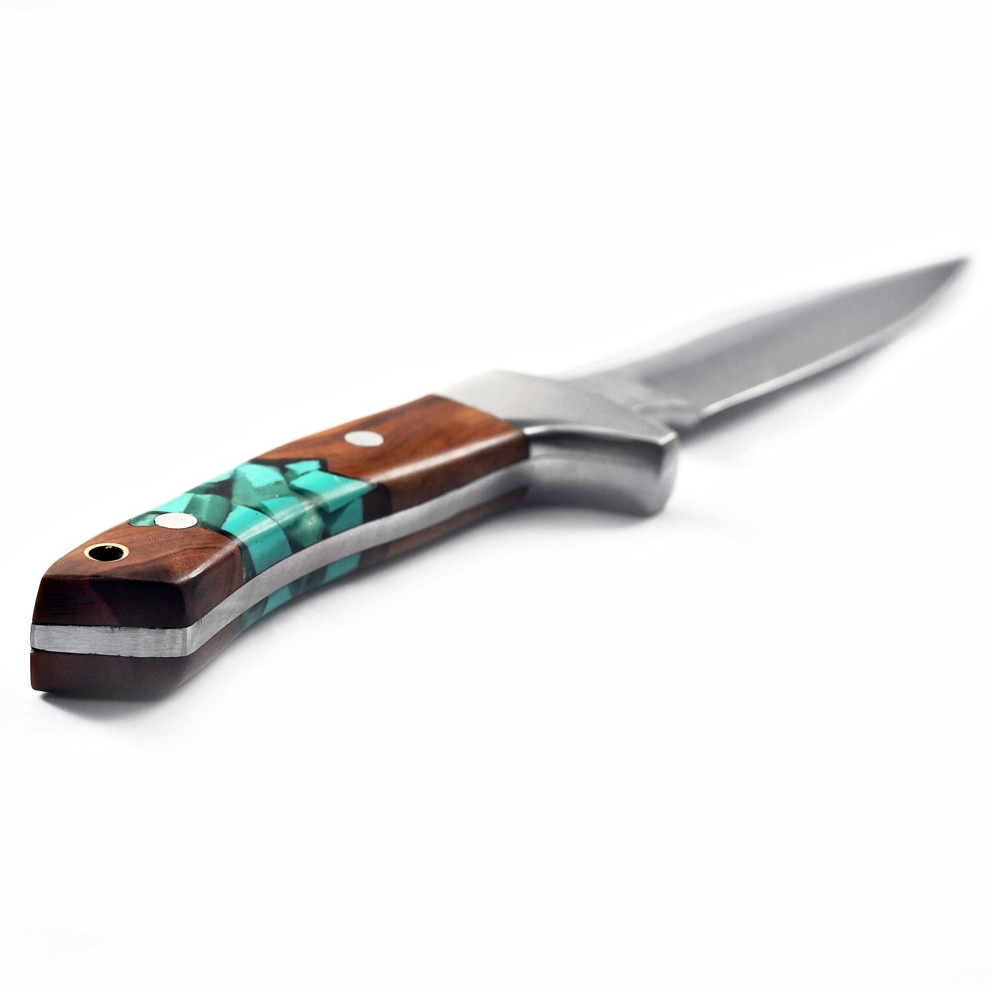 Nooraki 10.75" Handmade Full Tang Knife | 5.75" High Carbon Steel Blade, Olive Wood & Resin Handle