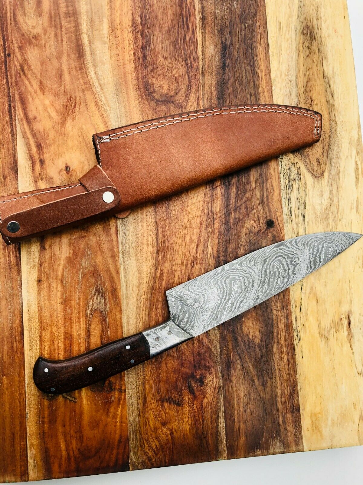Full Tang Damascus Steel / Rosewood Chef's Knife