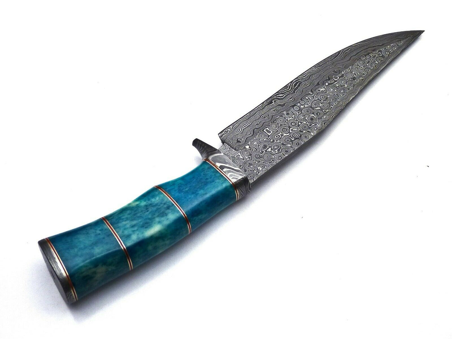 Handmade Damascus Bowie Knife 12.5 Inches 167 Layers Hammer Finished Bone Handle