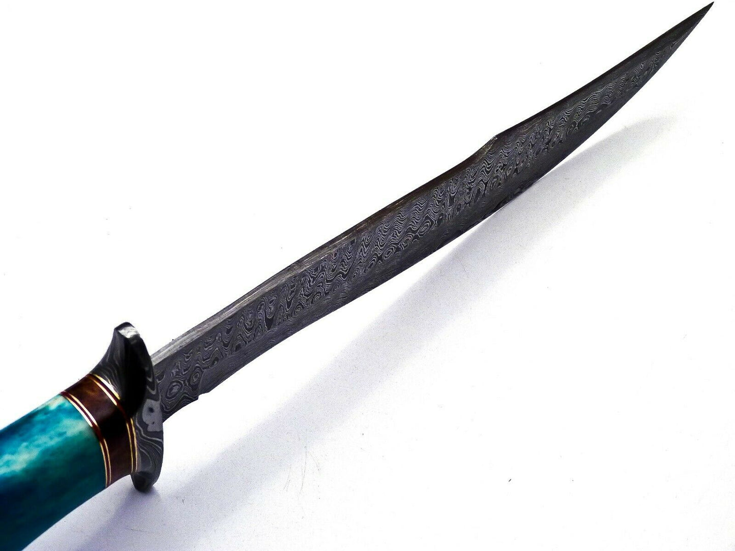 Handmade Damascus Steel 15 Inches Bowie Knife - Solid Marindi Wood Bone Handle