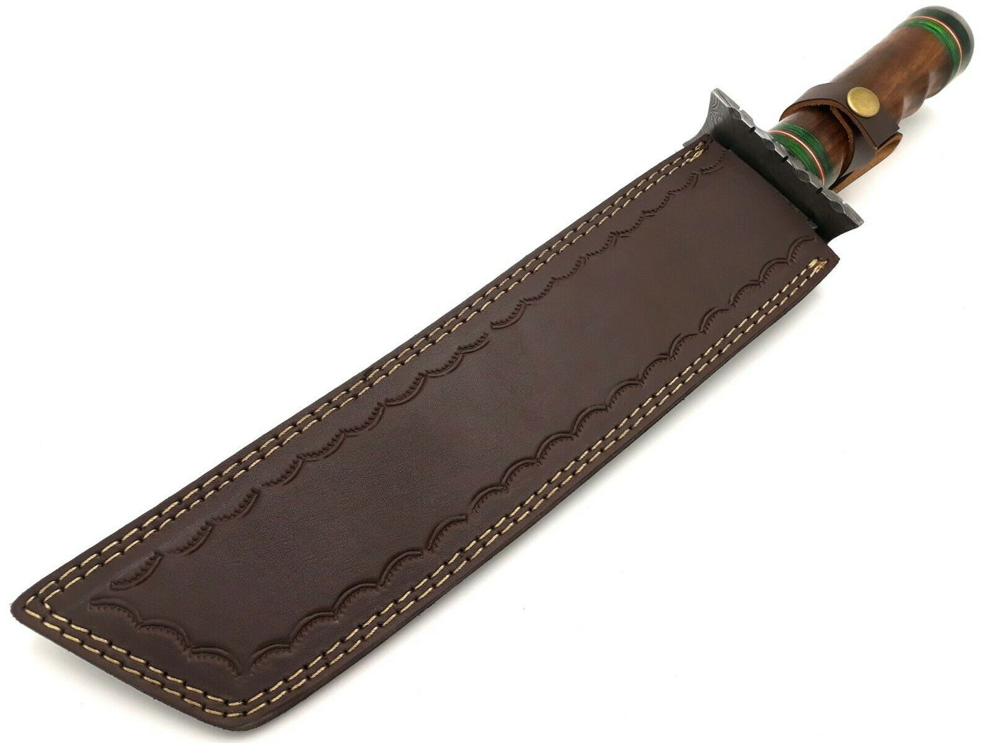 Handmade Damascus Heavy Duty Machete 17 inch with Scabbard Razor Sharp CK2006