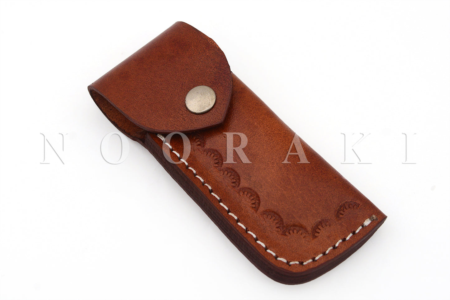 Handmade Damascus Steel Folding pocket Camp Knife Buffalo Horn Handle W/ Sheath