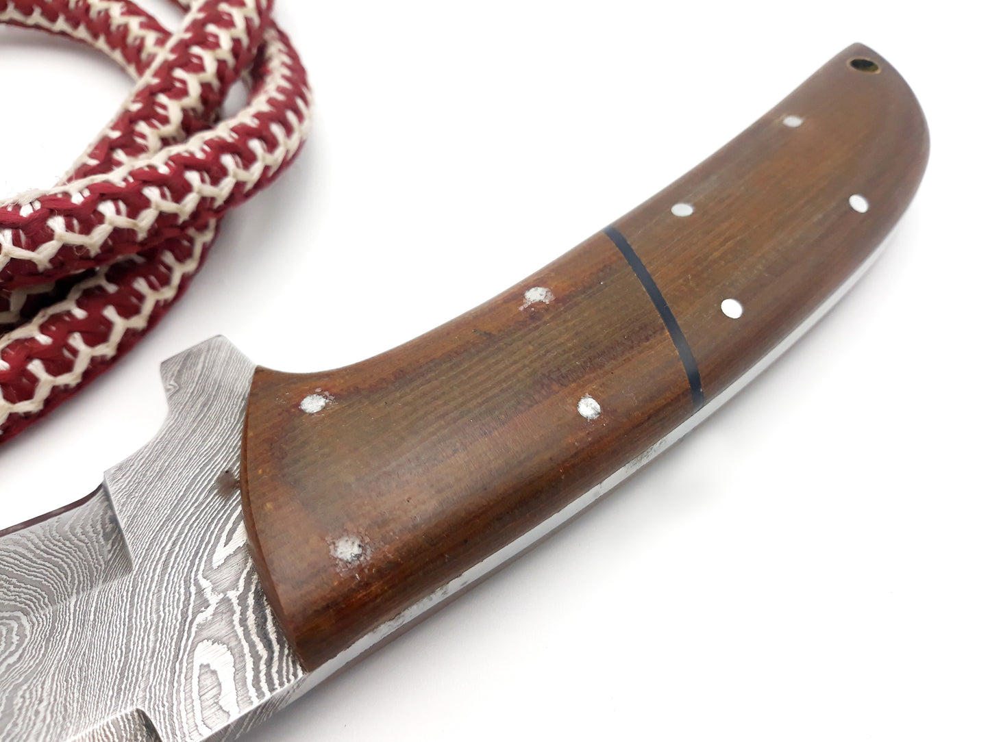 "Premium Nooraki BK-55 Handmade Damascus Hunting Bowie Knife - Full Tang Blade with Leather Sheath Included