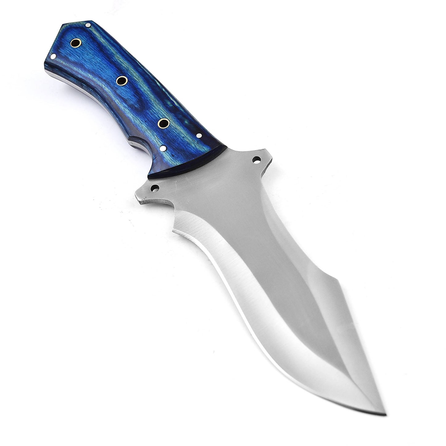 Nooraki Bowie Knife Handmade With Leather Sheath Blue 11.75" Survival Hunting Full Tang Knife