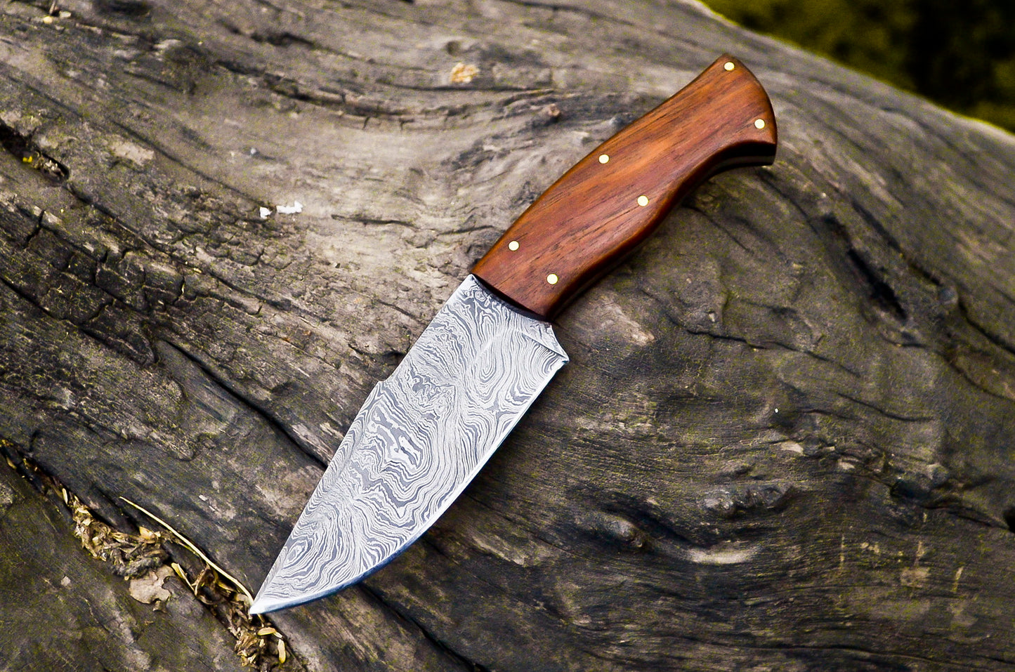 Handmade Damascus Steel Everyday Carry Knife - Full Tang with Handmade Sheath | 8-Inch | High-Quality EDC Knife