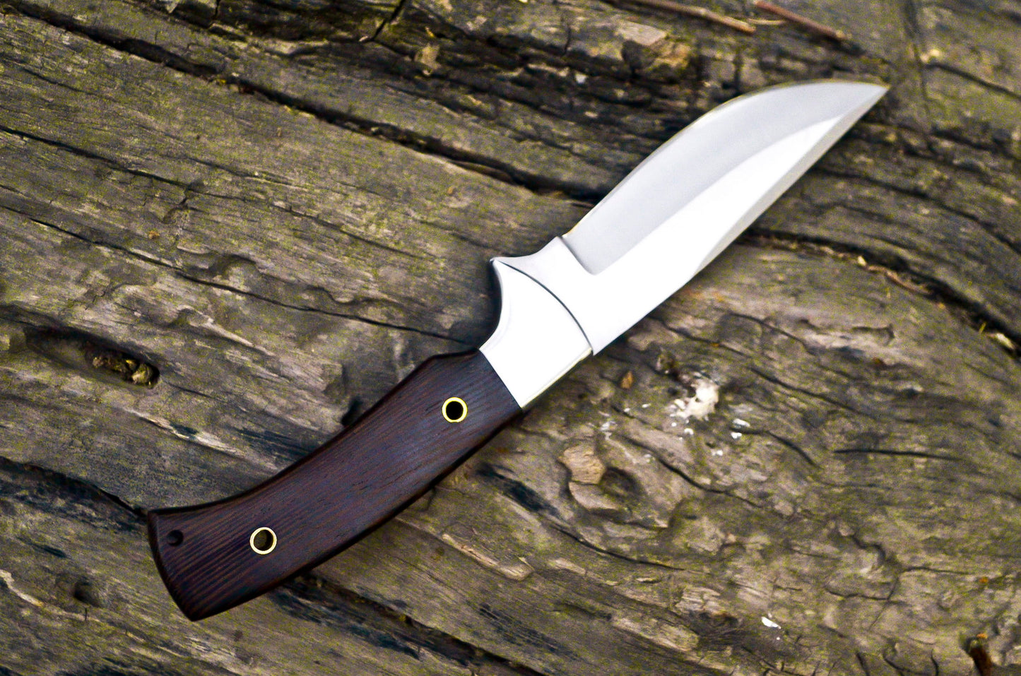 Handmade Fixed Blade Hunting EBC Knife, Full Tang Wood Handle, Gorgeous Pattern