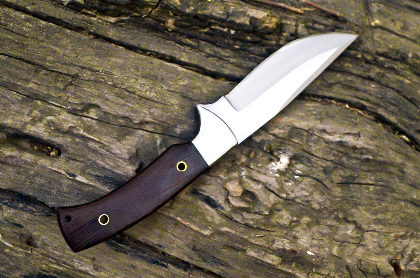 Handmade Fixed Blade Hunting EBC Knife, Full Tang Wood Handle, Gorgeous Pattern