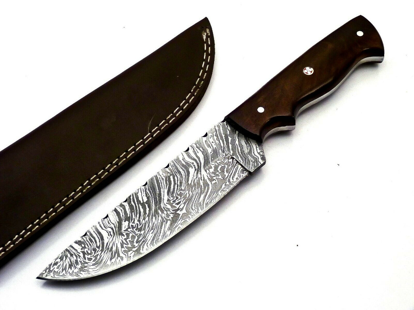 Hand Forged Damascus Hunting/Skinner Knife 167 Layers With Leather Sheath