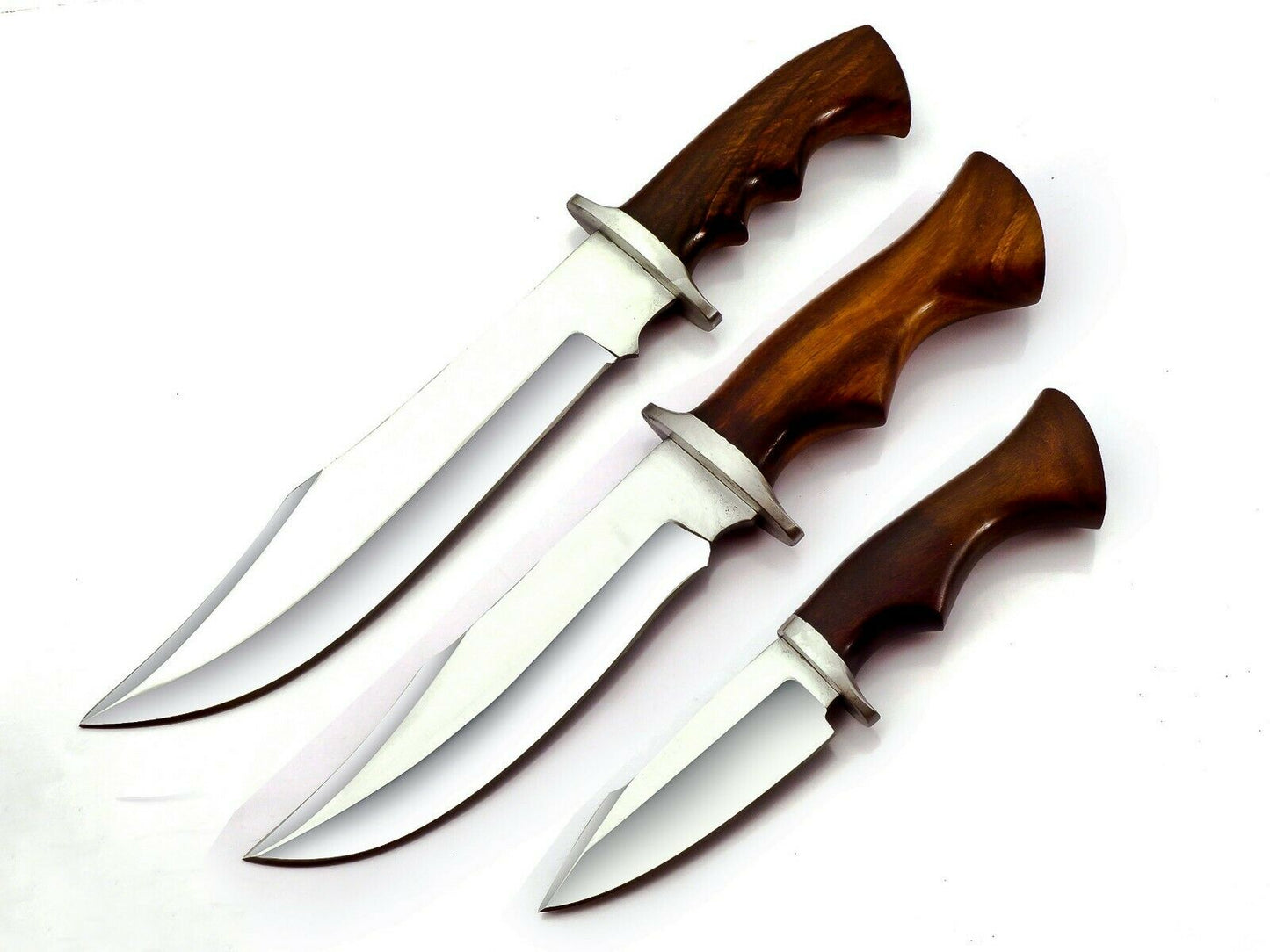 Handmade 440c Stainless Steel Bowie knife set with leather sheath 3pcs Limited