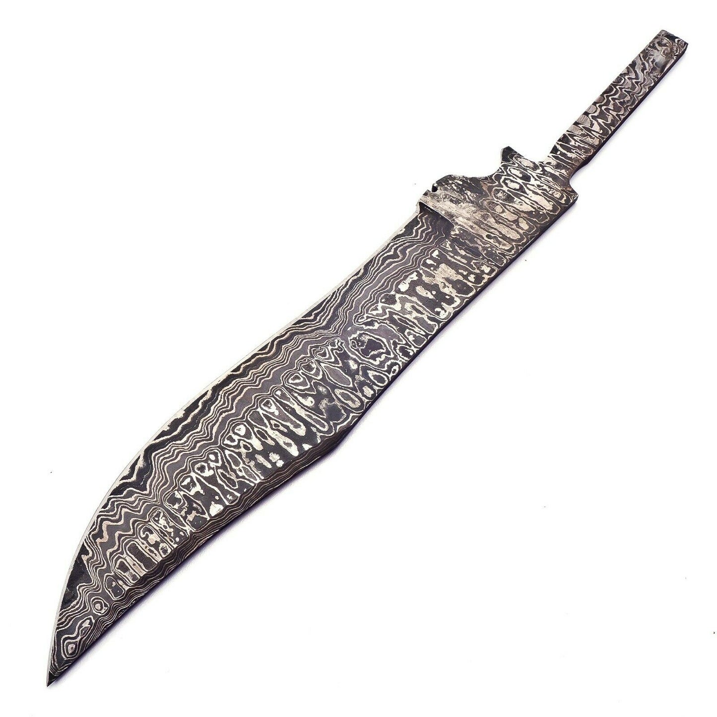 Handmade Damascus Steel Blank Blade Knife Beautiful Pattern 225 layers