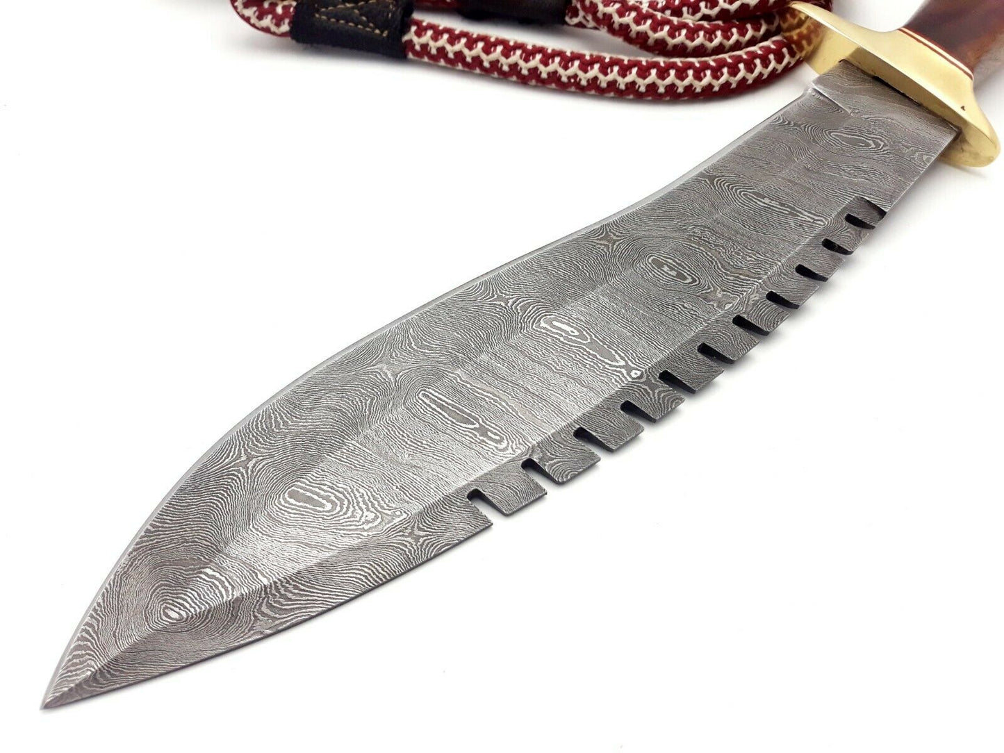 Custom Razor Sharp Handmade Damascus Steel Bowie Knife 256 Layers 38cm W/Sheath