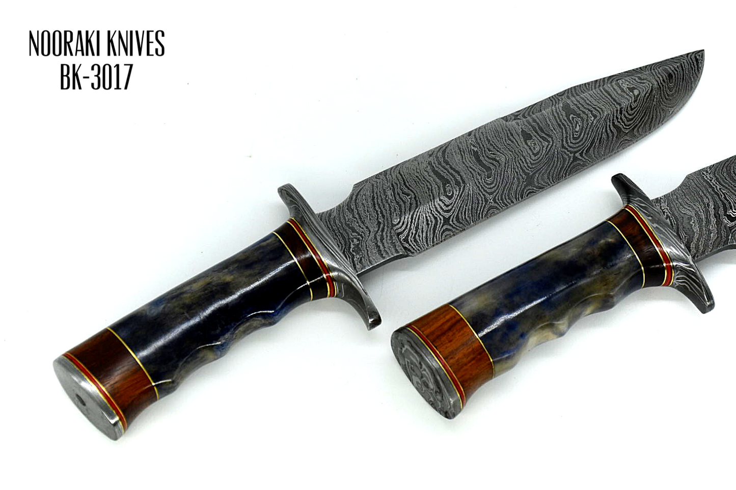 Handmade Damascus Steel 13 inches Bowie Knife – Buffalo Horn Handle W/ Sheath