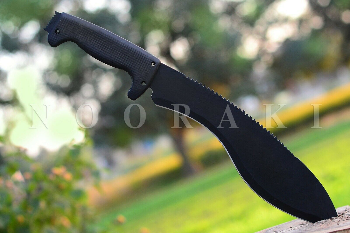 Kukri Fixed Blade Knife: Carbon Steel Knife with Full Tang Kukri Recurved Blade