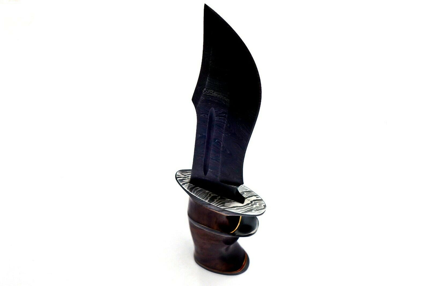 Damascus Fixed Blade Hunting Knife Over 200 Layers With Leather Sheath, Rosewood