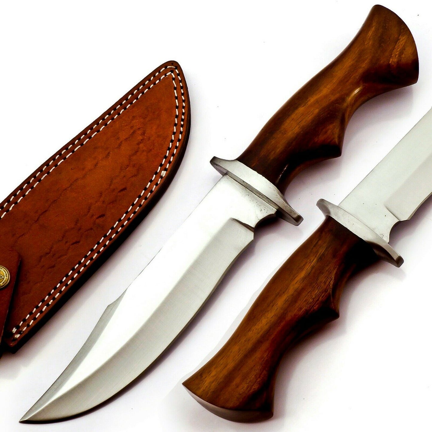 Handmade 440c Stainless Steel Bowie knife set with leather sheath 3pcs Limited