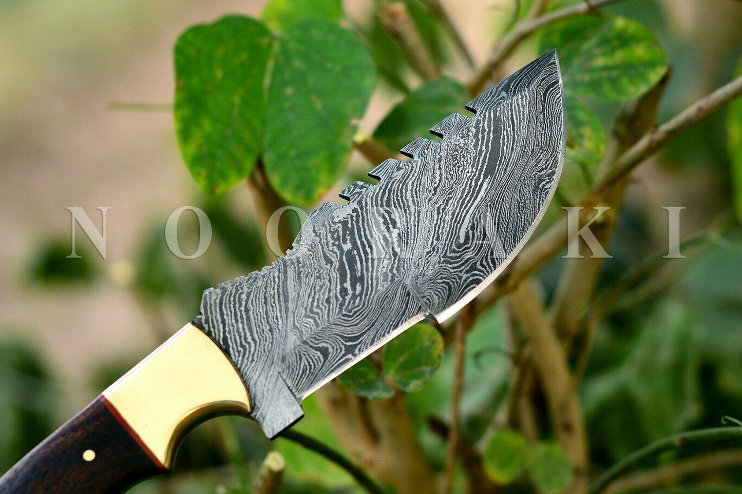 Handmade Damascus Tracker Hunting,Camping, Knife, W/Sheath Full Tang Wood handle