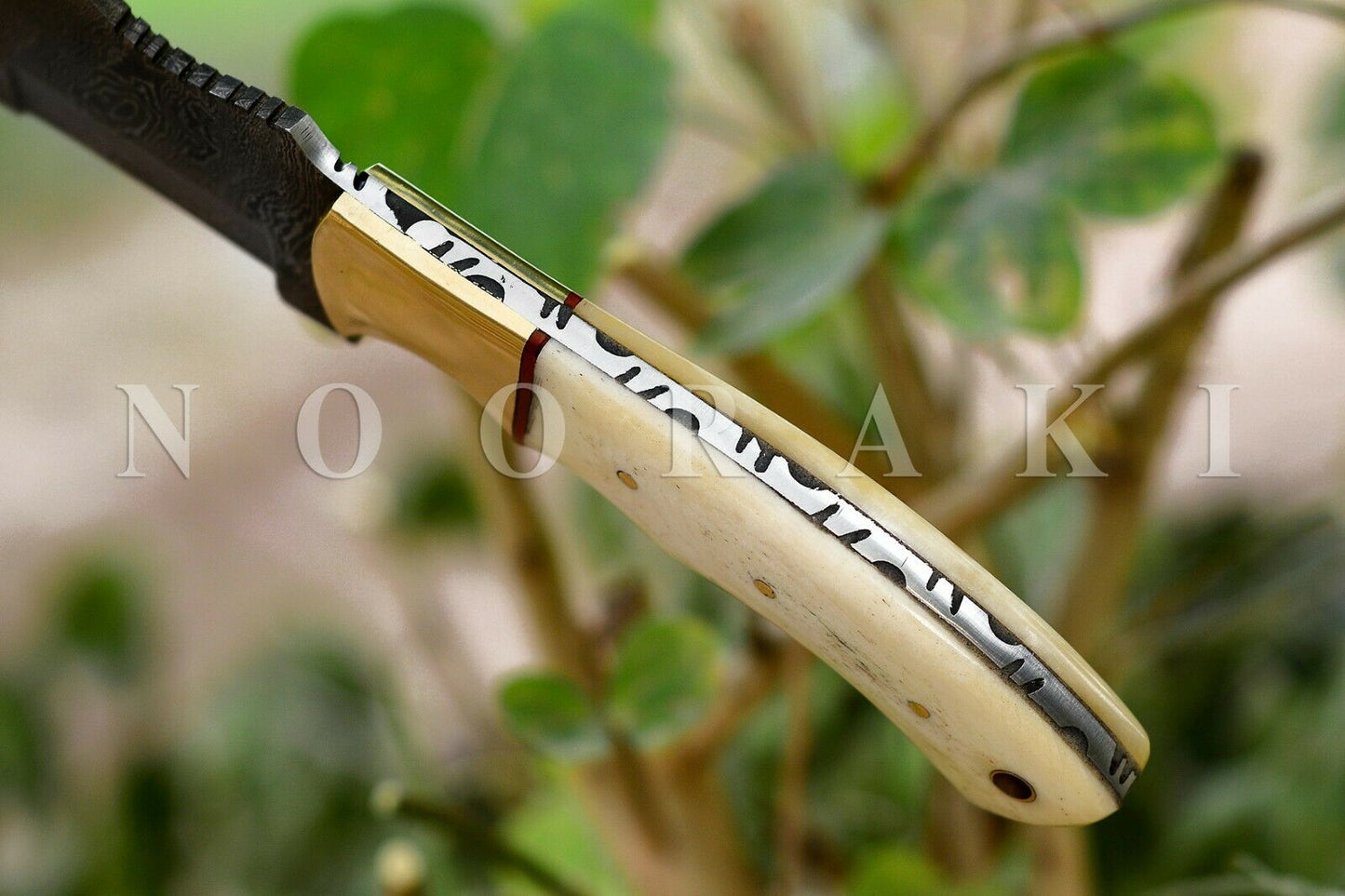 Handmade Damascus Tracker Hunting,Camping Knife Camel Bone Full Tang Handle 11in