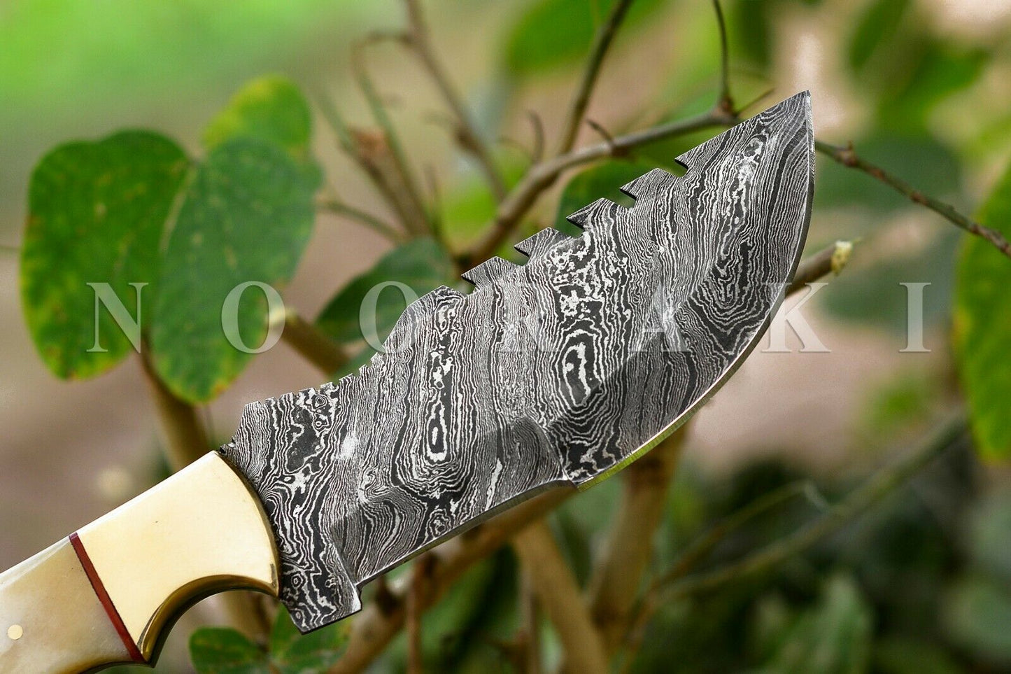 Handmade Damascus Tracker Hunting,Camping Knife Camel Bone Full Tang Handle 11in