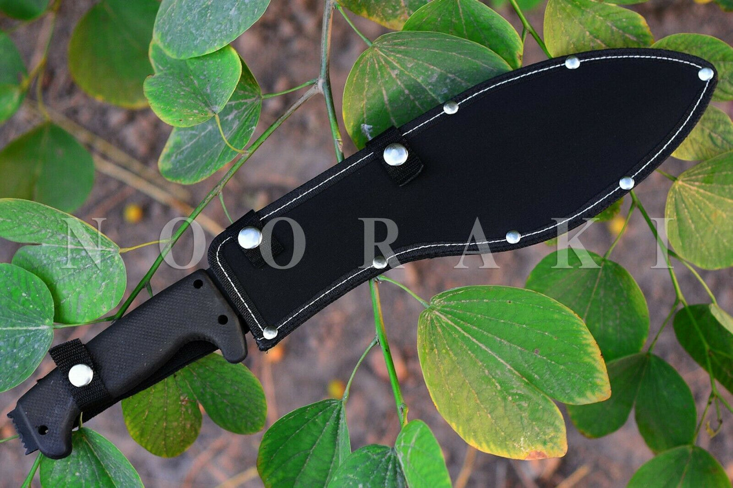 Kukri Fixed Blade Knife: Carbon Steel Knife with Full Tang Kukri Recurved Blade