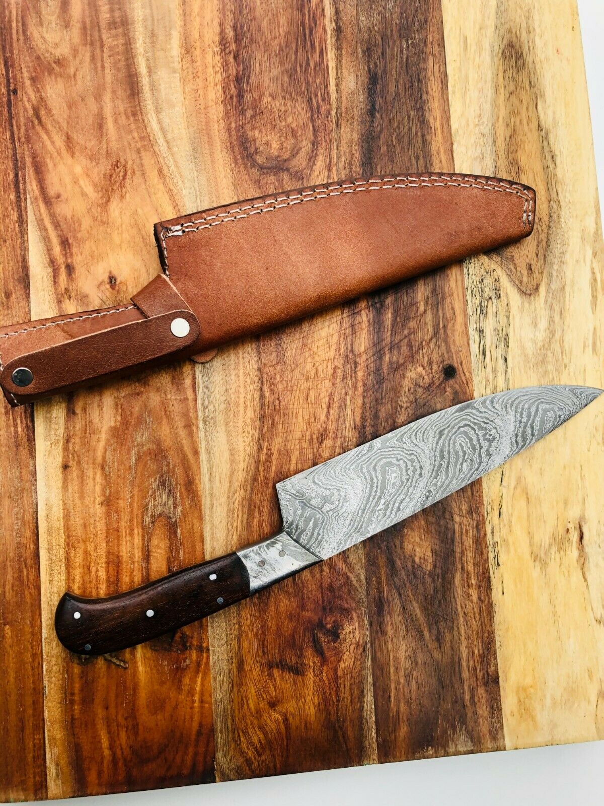 Handmade D2 Steel Knife - Full Tang Handle, With Leather Sheath, best gift knife