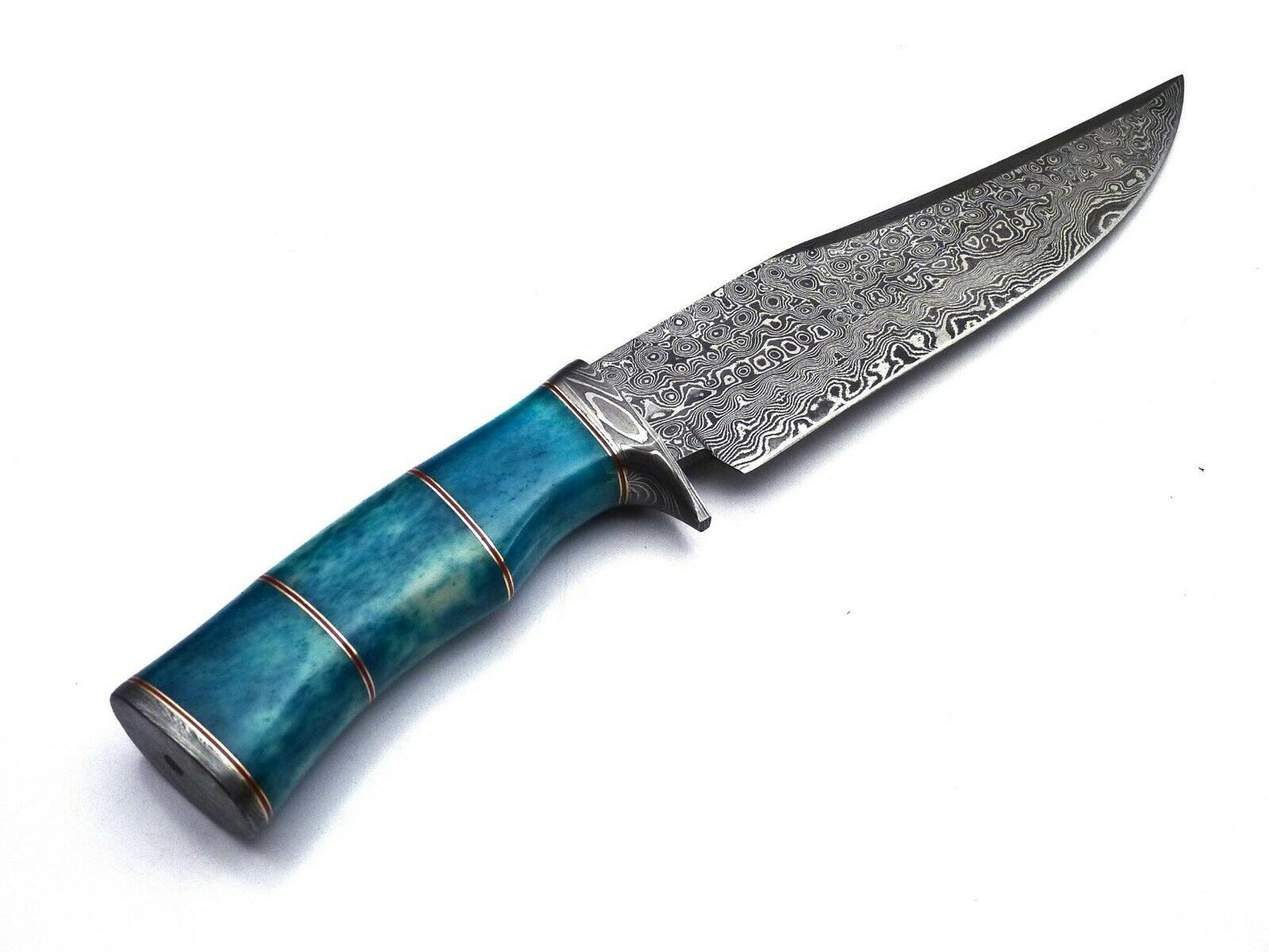 Handmade Damascus Bowie Knife 12.5 Inches 167 Layers Hammer Finished Bone Handle