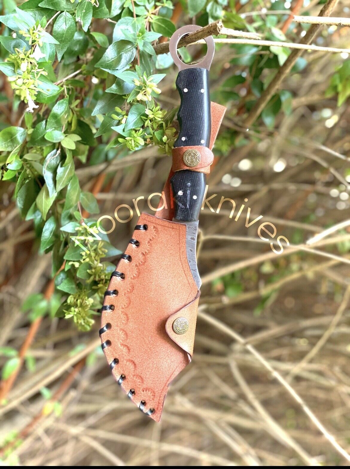 Handmade Damascus Steel Mini Hatchet/ Axe-Functional-Hiking-Camping- With Sheath