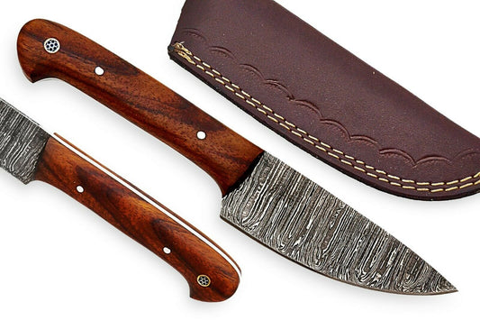 Custom Handmade Damascus Hunting Knife Beautiful Utility Knife with Sheath 22cm