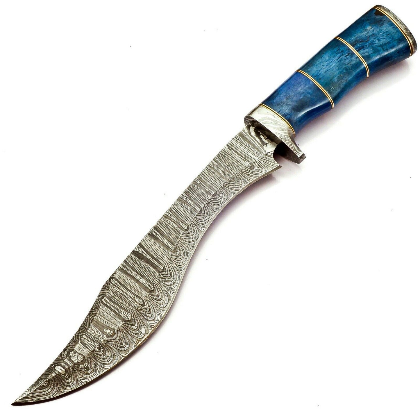 Handmade Damascus Steel 14.5 Inches Bowie Knife - Camel Bone Handle With Sheath