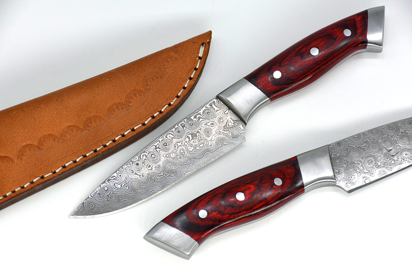 Handmade Damascus Steel Skinner Chef Knife - Wood Handle, Full Tang 8 inches