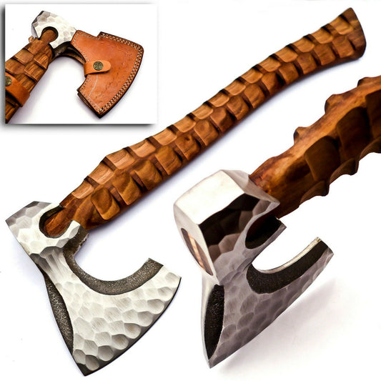 Handmade Tactical Bearded Viking Tomahawk Axe/Hatchet Carbon Steel 17 inch Sharp