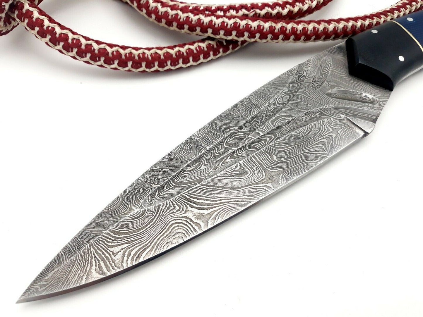 Handmade Damascus Steel Full Tang Knife - Razor Sharp Blade 29cm, W/ Sheath BK69