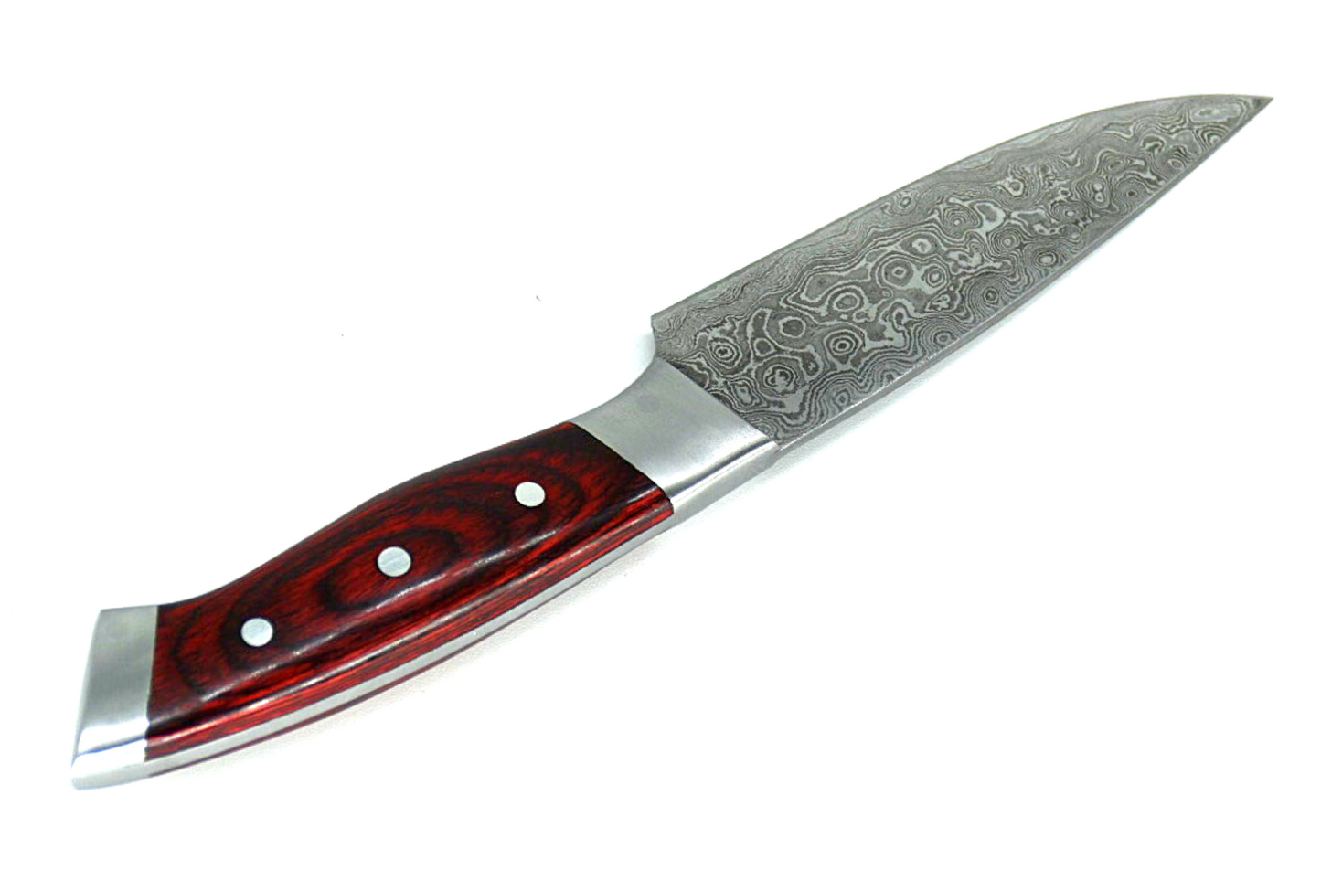 Handmade Damascus Steel Skinner Chef Knife - Wood Handle, Full Tang 8 inches