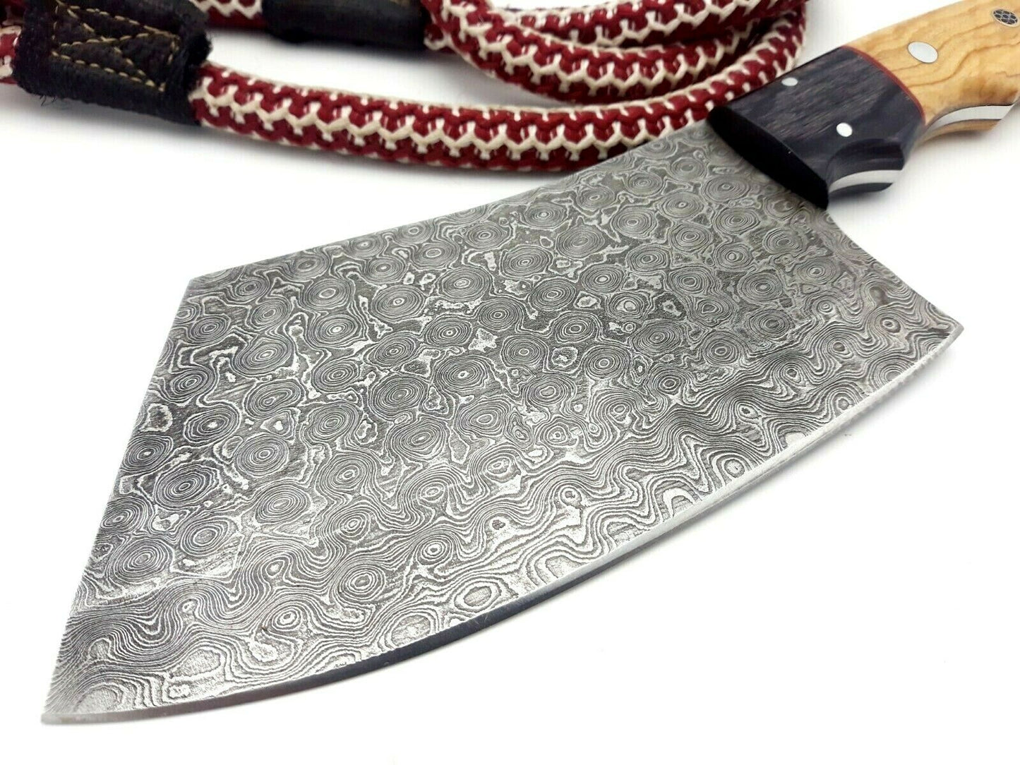 Professional Damascus chef cleaver 167 layers With Leather Sheath Full Tang