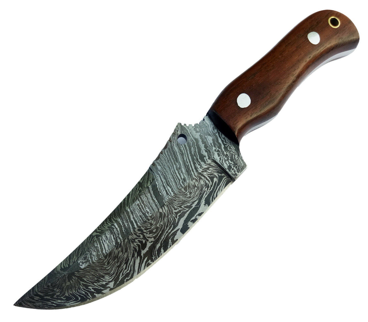 Hand Damascus Mini Bowie Hunting Knife 224 Layers With Sheath Full Tang HK- 80