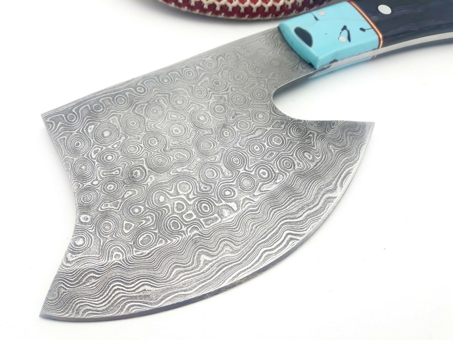 Handmade Damascus Steel Tomahawk Axe Full Tang Handle with Leather Sheath