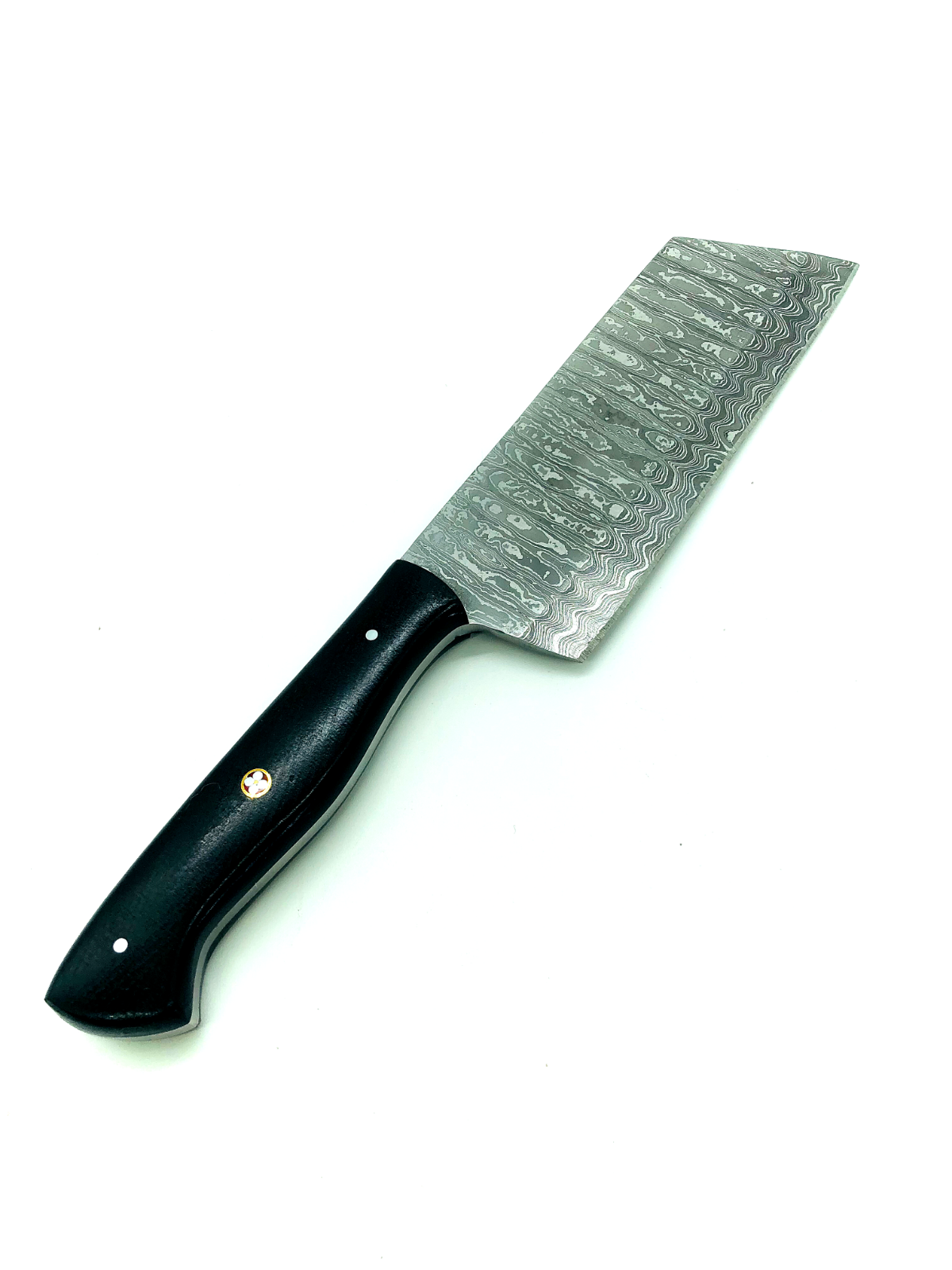 Forge Damascus Multi-layers Chef Cleaver Kitchen Knife With Leather Sheath CK91