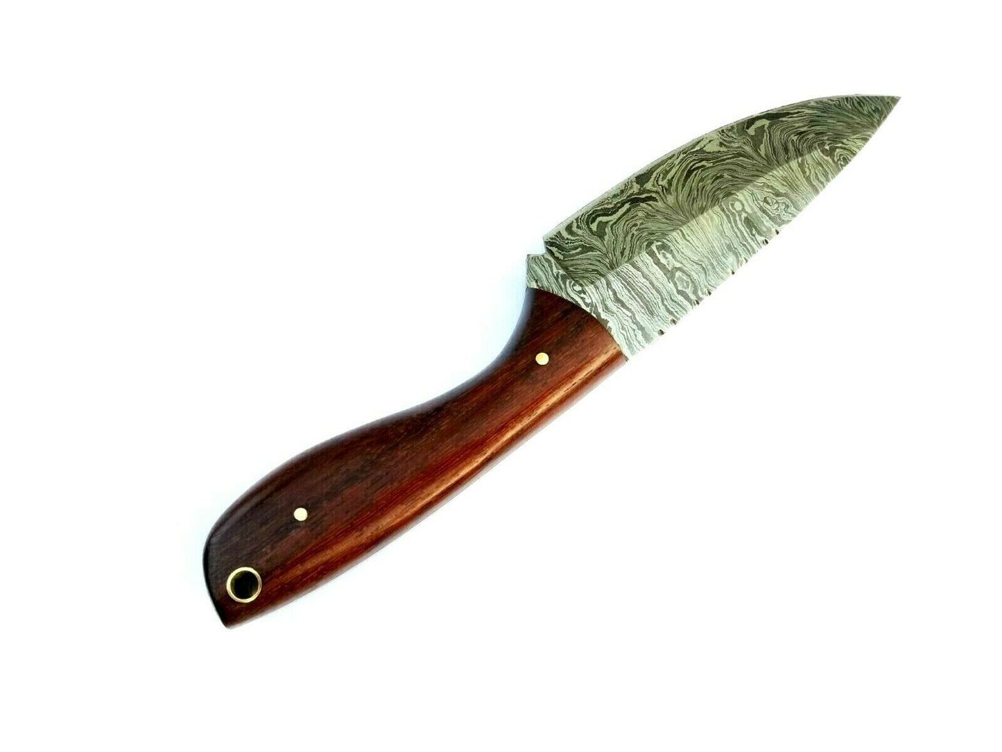 Hand Forged Damascus Steel Skinner/Hunting Knife 224 Layers, Rose Wood Handle