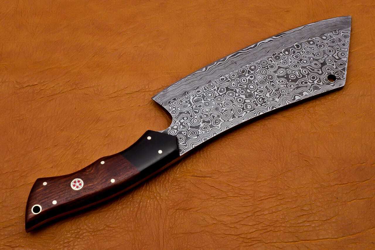 Handmade Damascus chef cleaver 256 layers With Leather Sheath Full Tang, Ck106