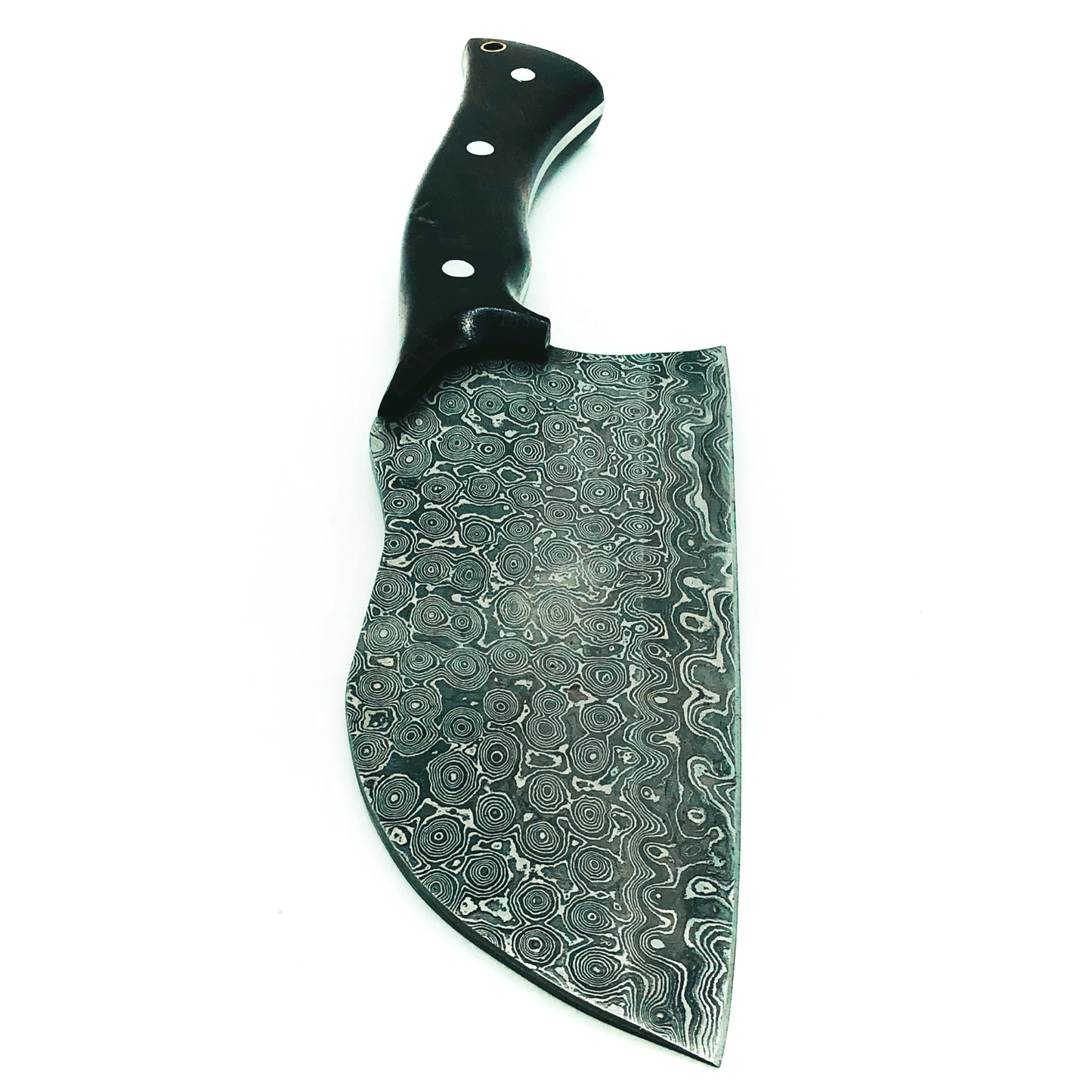 Damascus Multi-layers Chef Cleaver Kitchen Knife With Leather Sheath Full Tang