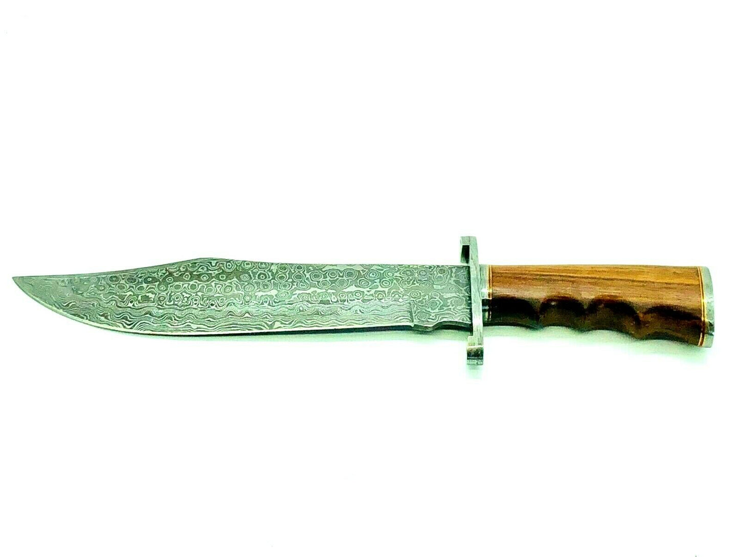 Handmade Damascus Steel 15 Inches Bowie Knife- Solid Wood Handle, W/ Sheath