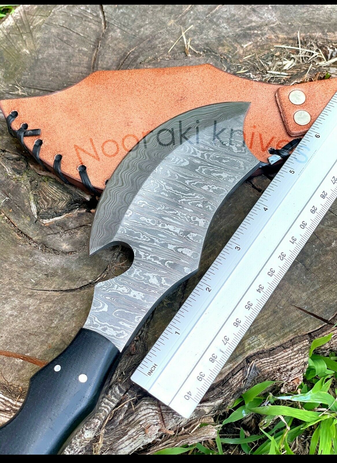 Handmade Damascus Steel Mini Hatchet/ Axe-Functional-Hiking-Camping- With Sheath