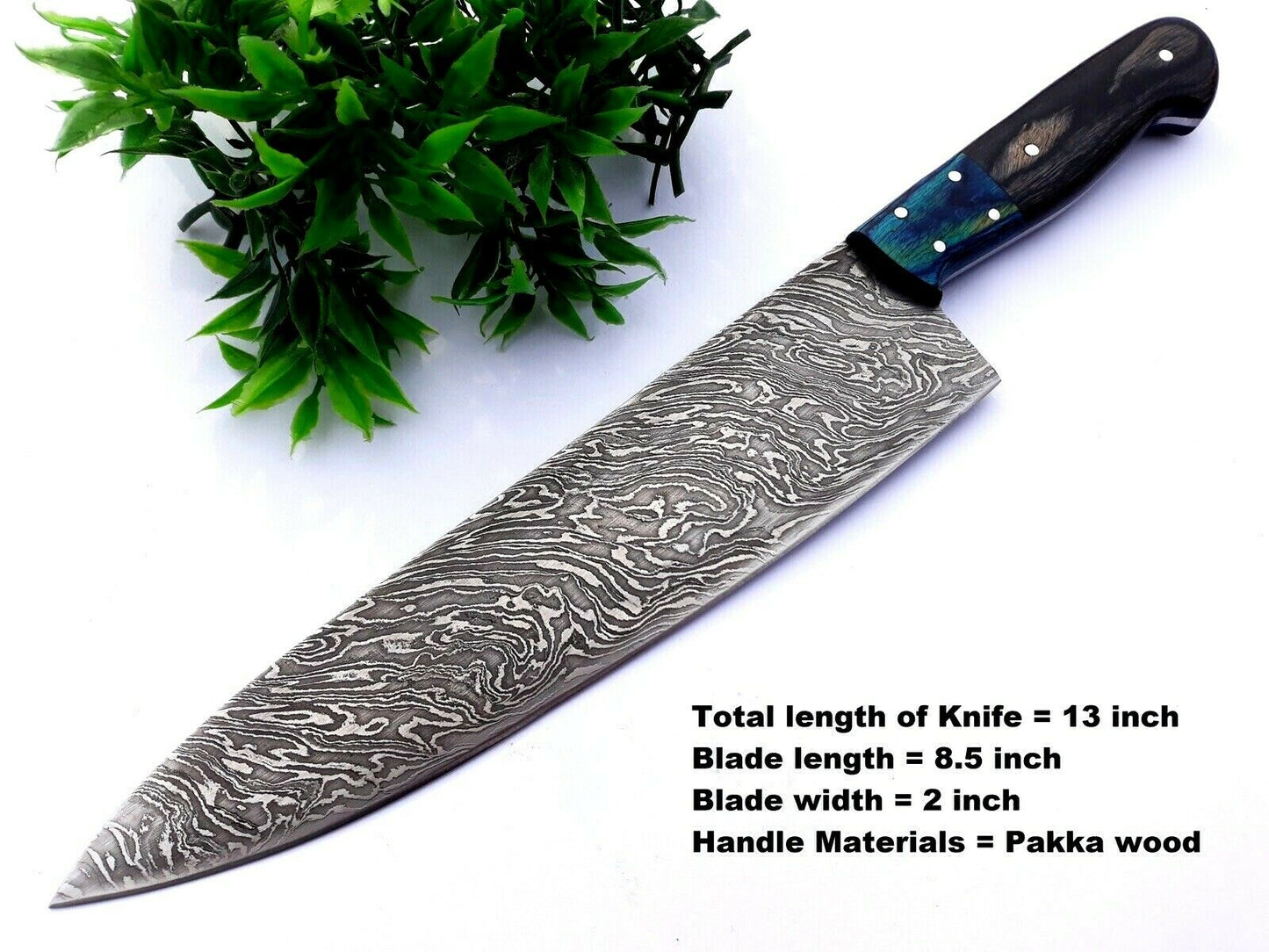 Handmade Damascus Steel Kitchen Knife Set 167 Layers Full Tang With Leather Bag