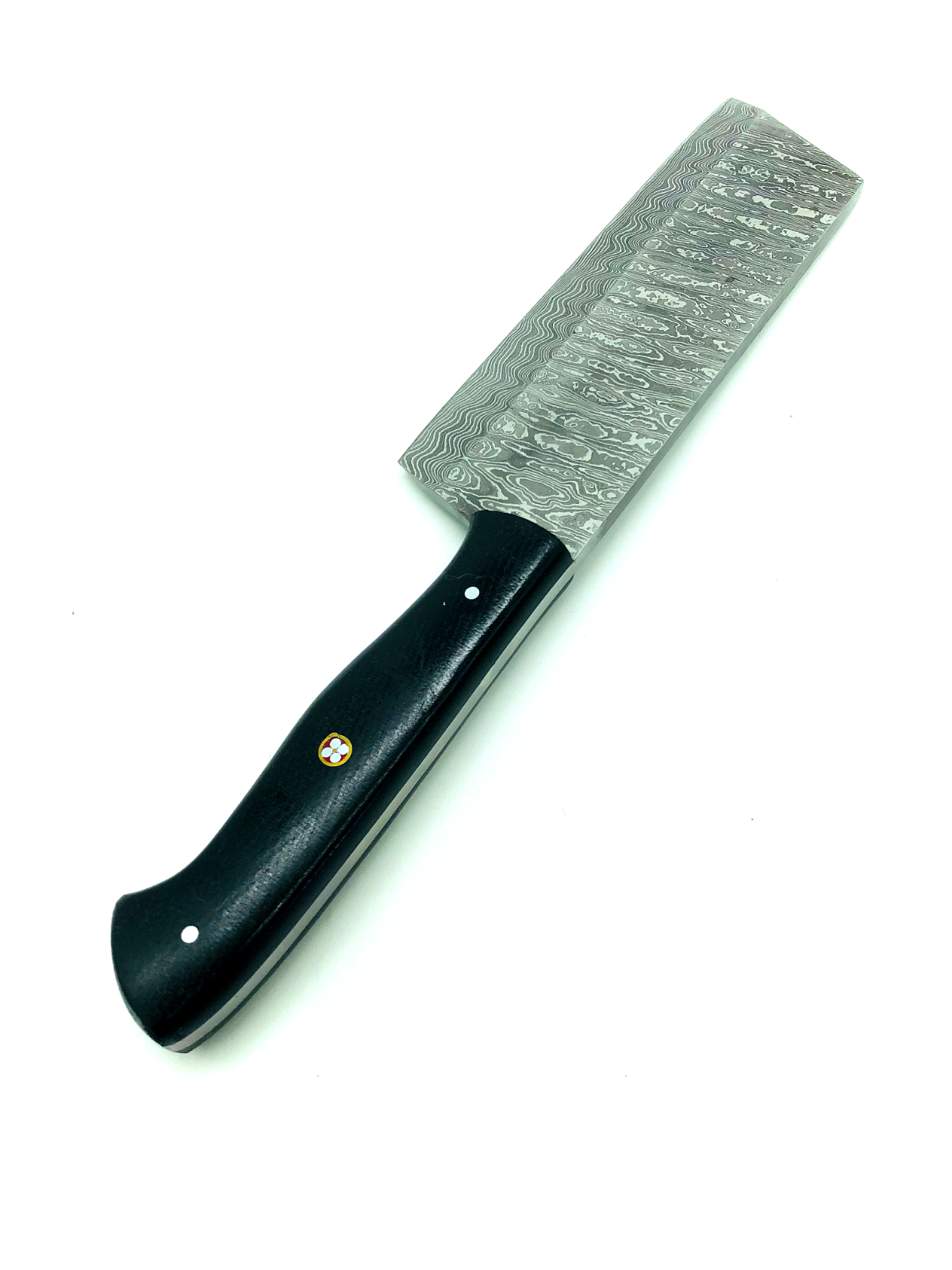 Forge Damascus Multi-layers Chef Cleaver Kitchen Knife With Leather Sheath CK91