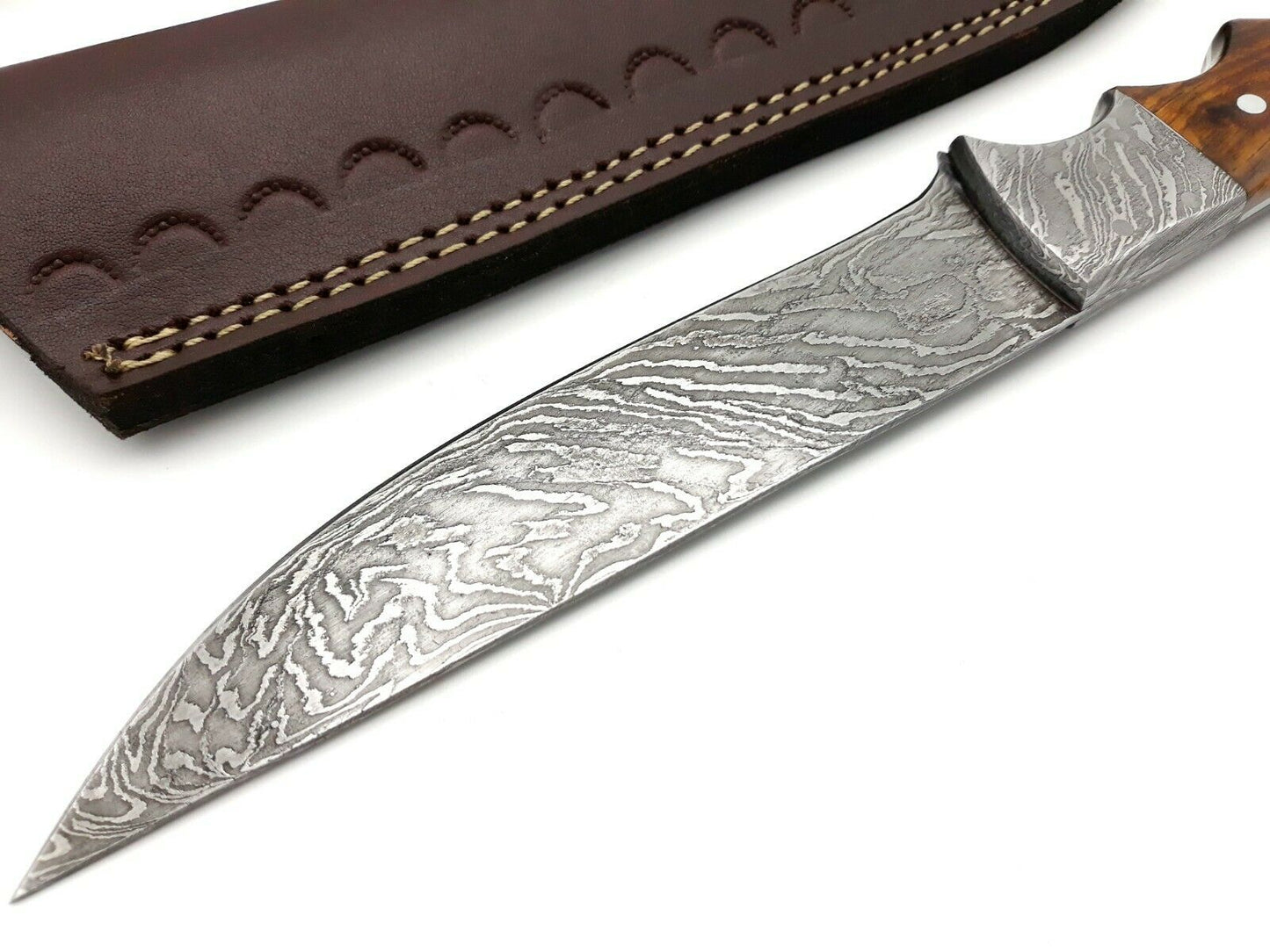 Handmade Forged Damascus Steel Utility/Skinner Knife Over 200 Layers With Sheath