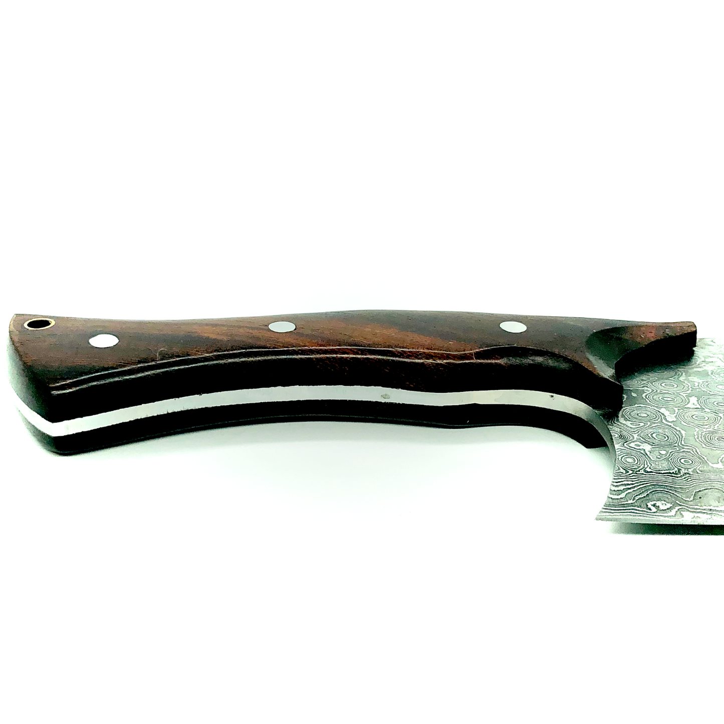 Damascus Multi-layers Chef Cleaver Kitchen Knife With Leather Sheath Full Tang