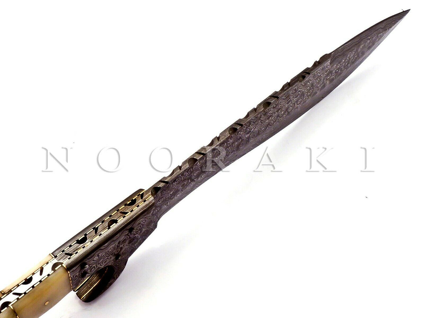 Handmade Damascus Steel Machete/Kukri Knife Full Tang Camel Bone Handle 18 inch