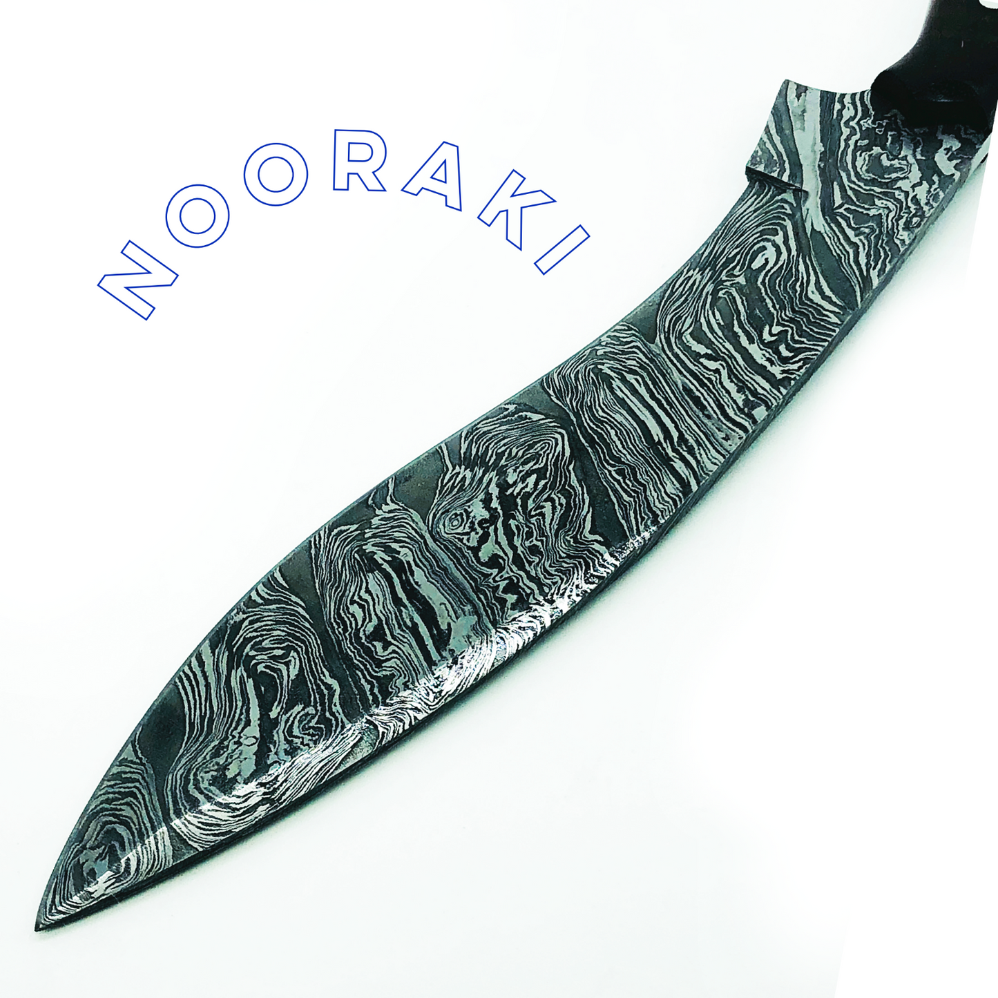 Handmade Damascus Heavy Duty KUKRI Knife Full Tang, With Leather Sheath 33cm