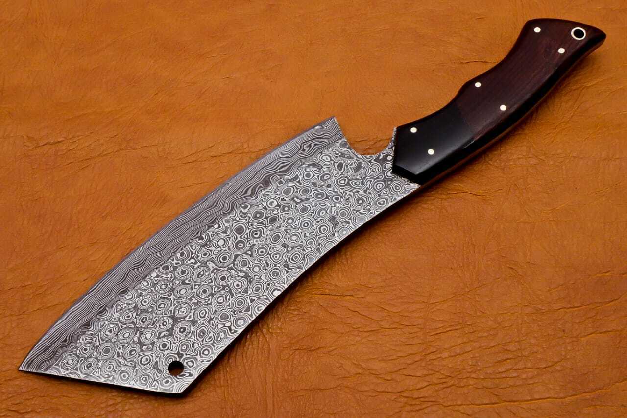 Handmade Damascus chef cleaver 256 layers With Leather Sheath Full Tang, Ck106