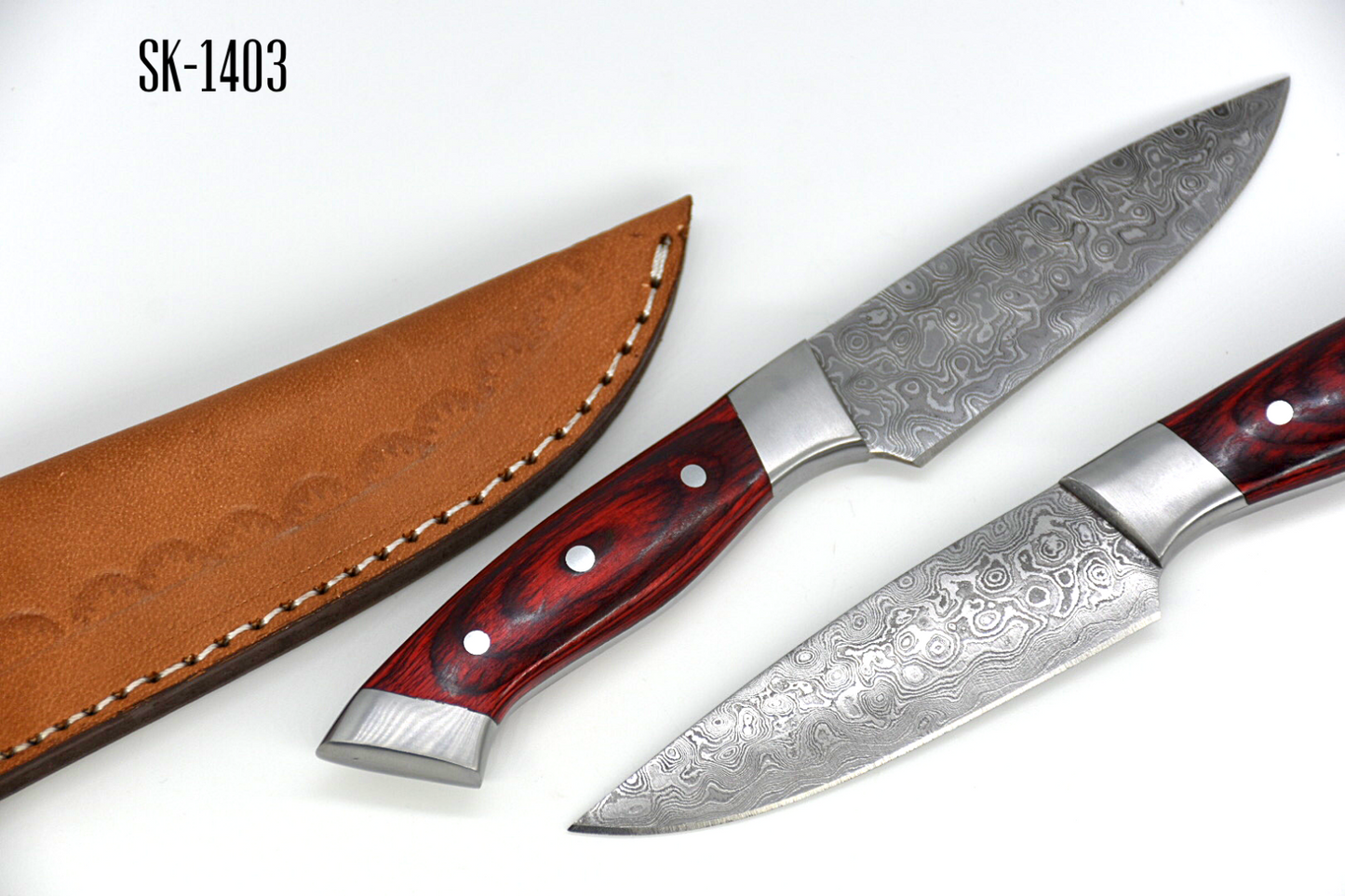 Handmade Damascus Steel Skinner Chef Knife - Wood Handle, Full Tang 8 inches