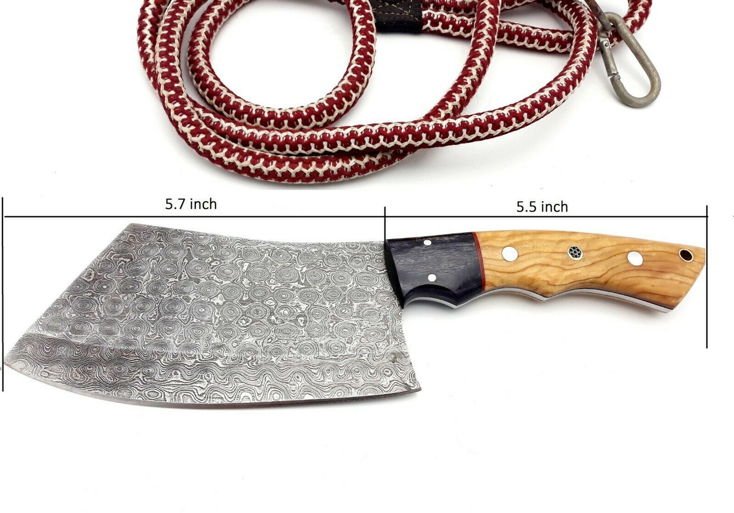 Professional Damascus chef cleaver 167 layers With Leather Sheath Full Tang